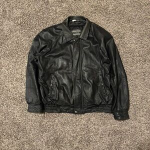 Michael Michelle Black leather jacket full zip size L